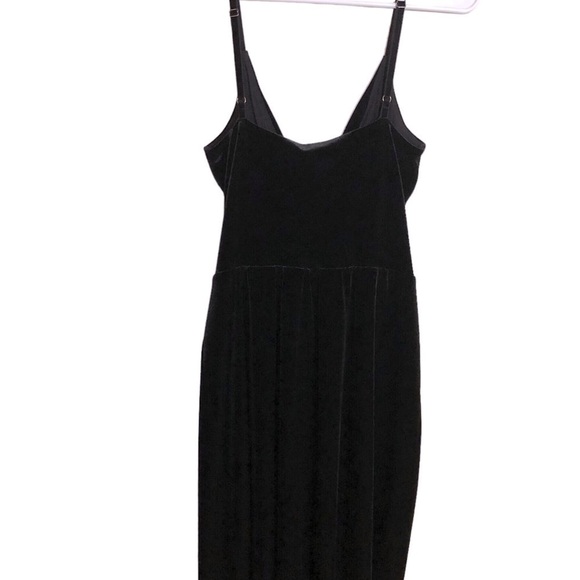 Bailey 44 Black Velvet Mini Dress Wrap Front Spaghetti Straps Size Small - Picture 2 of 11